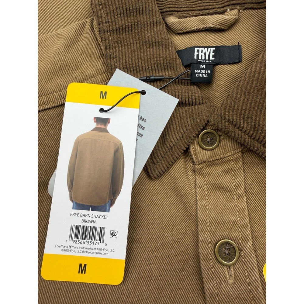 FRYE Barn Shackets Lot of 2 Mens Medium Brown Cotton Corduroy Collar Jackets NEW - Picture 7 of 12
